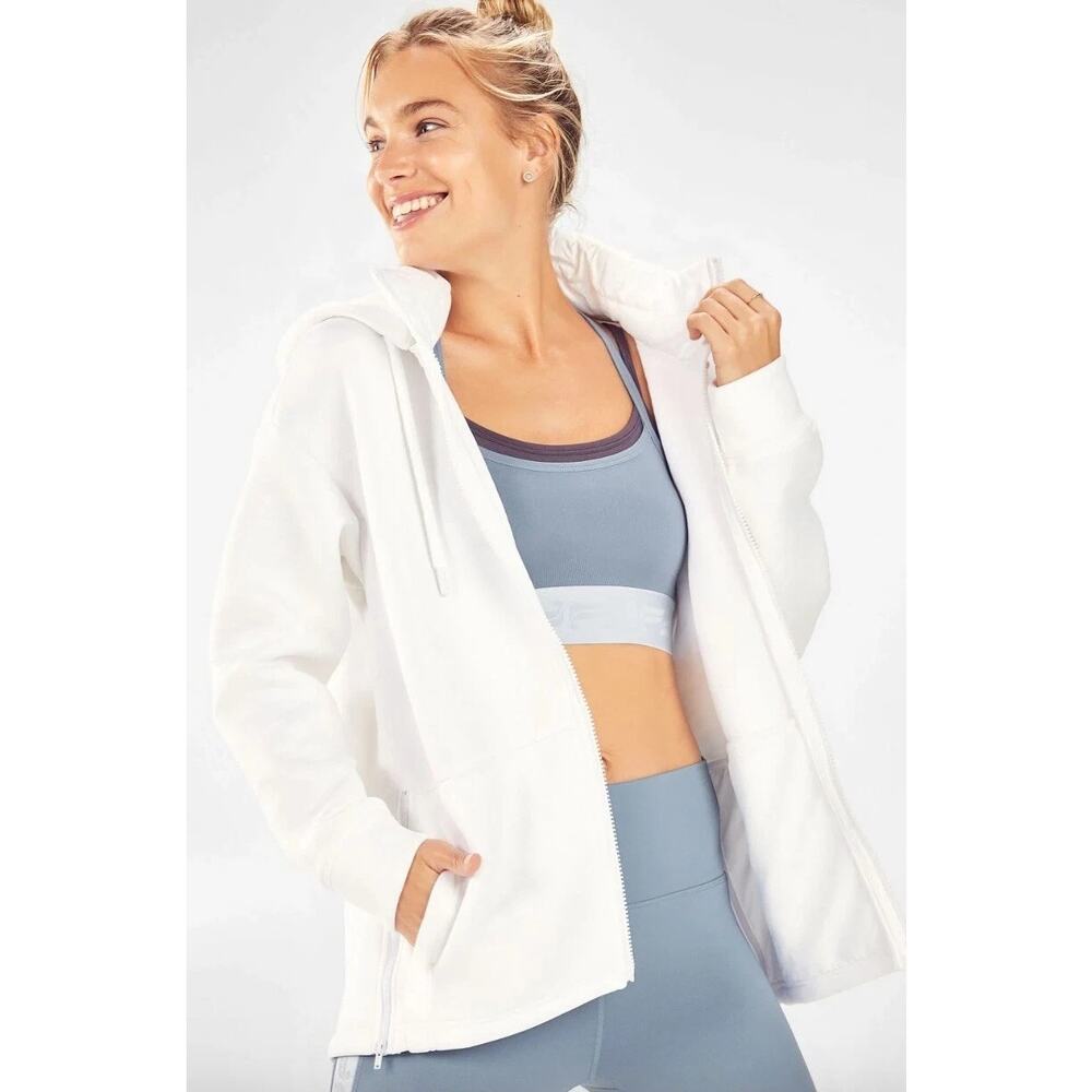 FABLETICS Lotta Removable Hood Jacket Full Zip Ice Camo White Size XS